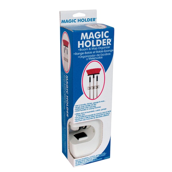 Evriholder Evri Magic Holder 3-9/32 in. H X 2-13/16 in. W X 12-9/16 in. L Plastic Broom/Mop Holder MH3-W - main